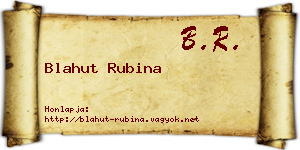 Blahut Rubina névjegykártya